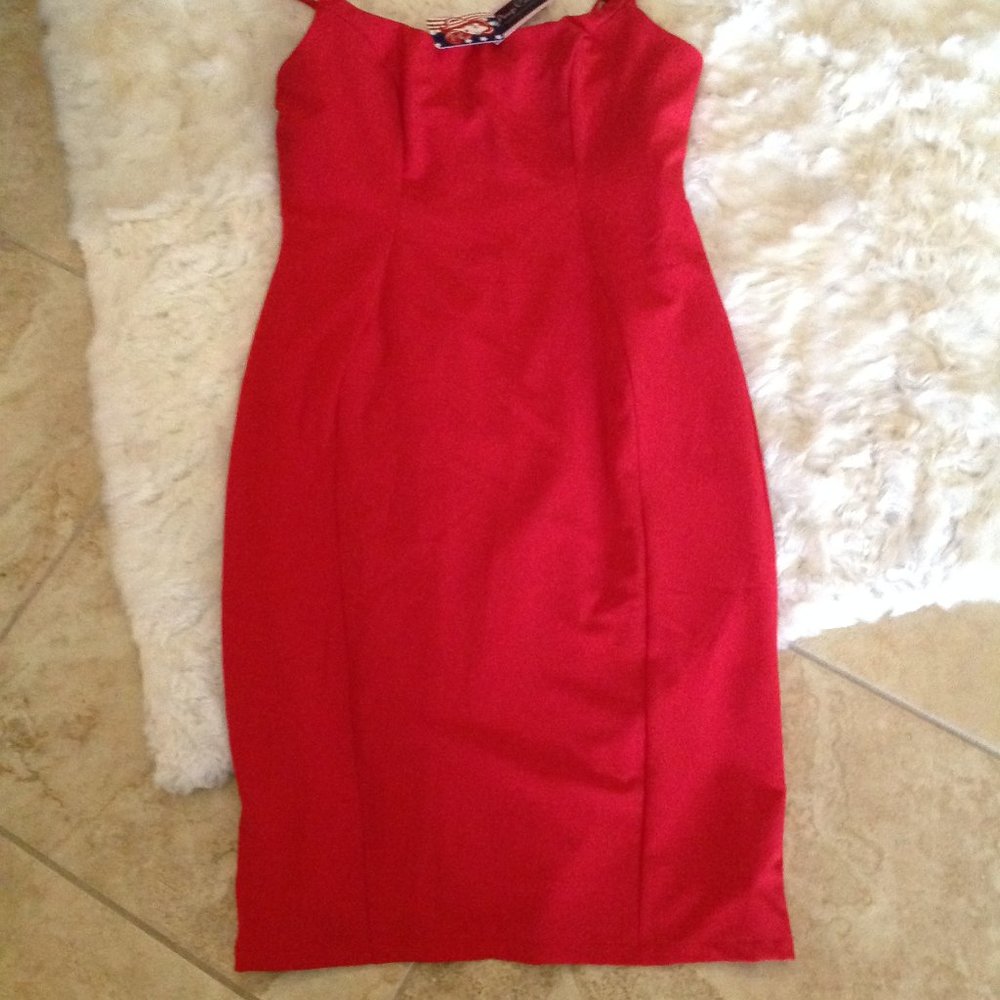 Pinup Couture Holiday Christmas New Years Red Sexy dress 2xl New (1x)
